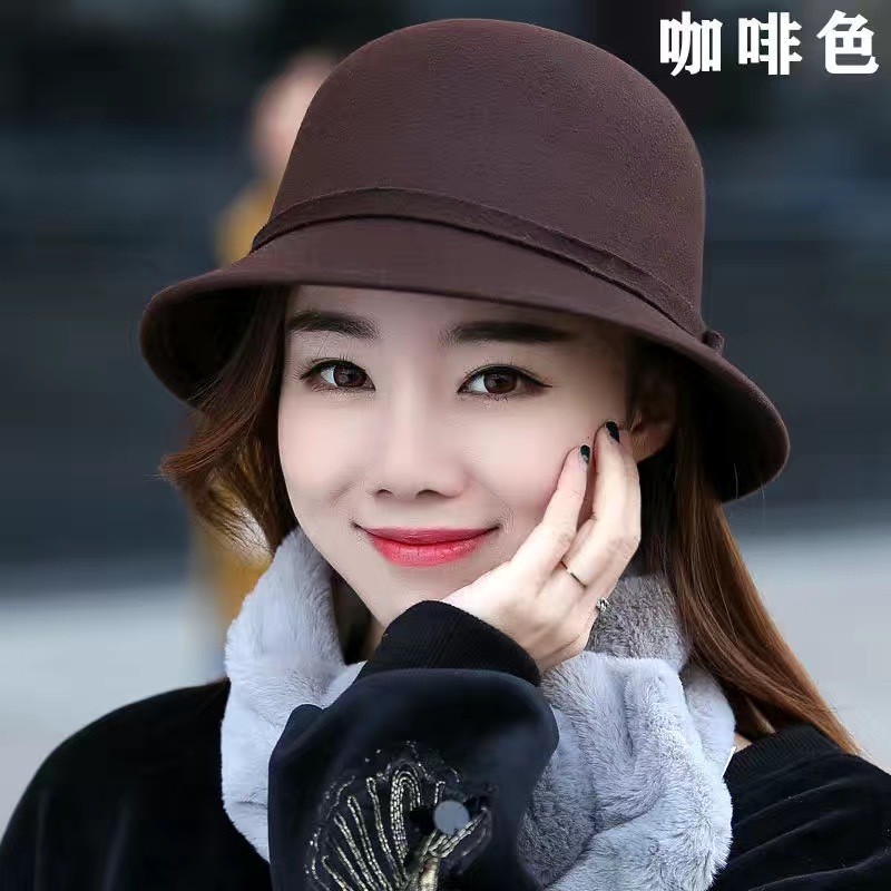 Sombrero de lana femenino, estilo retro y elegante, primavera-otoño