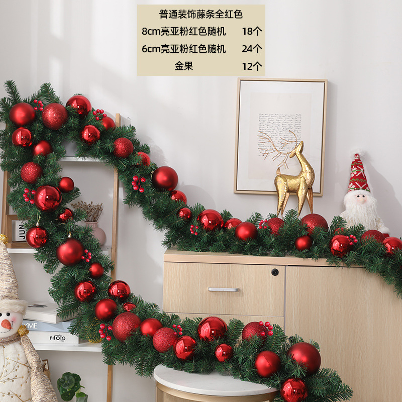 クリスマス装飾籐暗号化 PVC 花輪ショッピングモールの窓ドアフレームセット用品完成した緑の籐