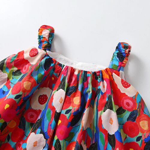 Girls' Princess Dress Summer Outfit 24 New Fashion Children's Skirts Summer Little Girls Baby Floral Tank Top Dress