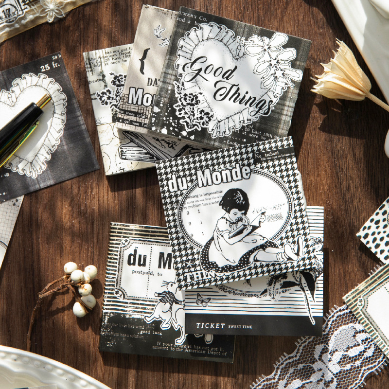 0.15kg Tea and Food Retro Handbook Note Pad Casual Writable Handbook Collage Background Base Material Paper