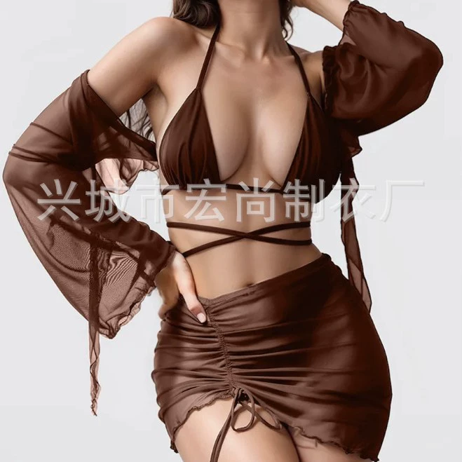 Комплект купальников, sexy разделяемый купальник для плавания, 4 шт., защита от солнца, европейский стиль