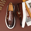 Men's Shoes 2023 Summer New Fashion Casual Leather Shoes Men's English Style Shoes Men's Summer Breathable Thick Sole Sh
