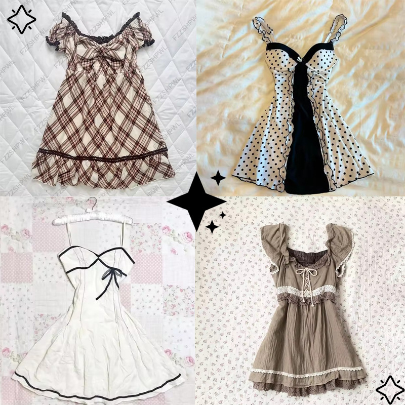 跨境夏季新款复古风潮流气质优雅性感辣妹蝴蝶结吊带连衣裙现货