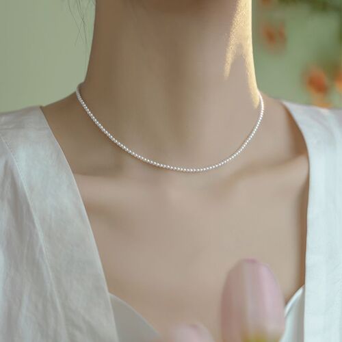 Millet beads highlight pearls simple temperament pearl necklace high-end gold necklace versatile jewelry clavicle chain