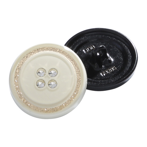 Black suit coat buttons for men and women, cashmere coat buttons, high-end metal and diamond-studded buttons for outerwear, white.