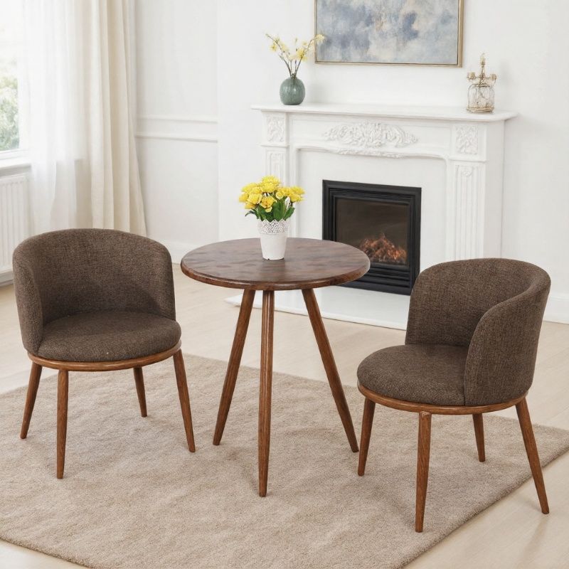 Leisure Chair for Apartment Guest Room, Light Luxury Chair for Balcony Lounge Area, Milk Tea Shop Chair, Circular Chair, Reception and Meeting Table and Chair Set