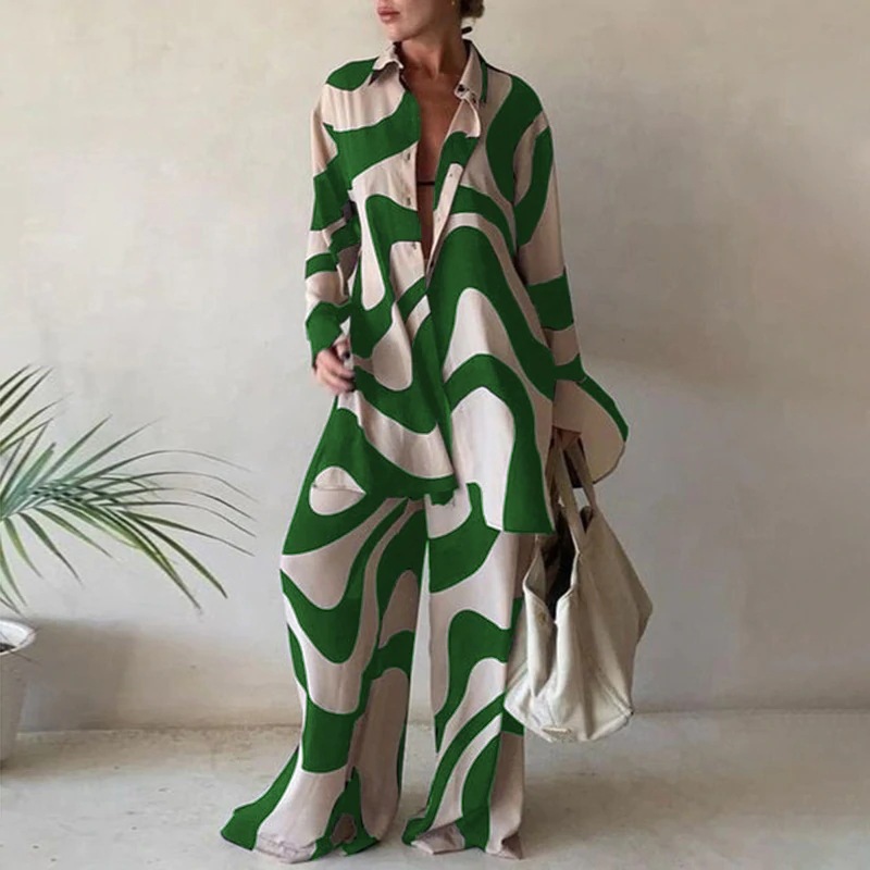 Summer, Spring Season Holiday Street Women's Streetwear Geometric Spandex Polyester Printing Pant Co-ord Set Pants Sets