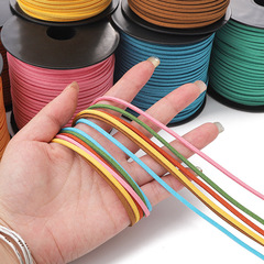 Diyの部品3mm韓国の絨毯の皮の縄の鹿の皮の縄の両面の絨毯はブレスレットのネックレスの縄のスエードの皮のひもを編みます