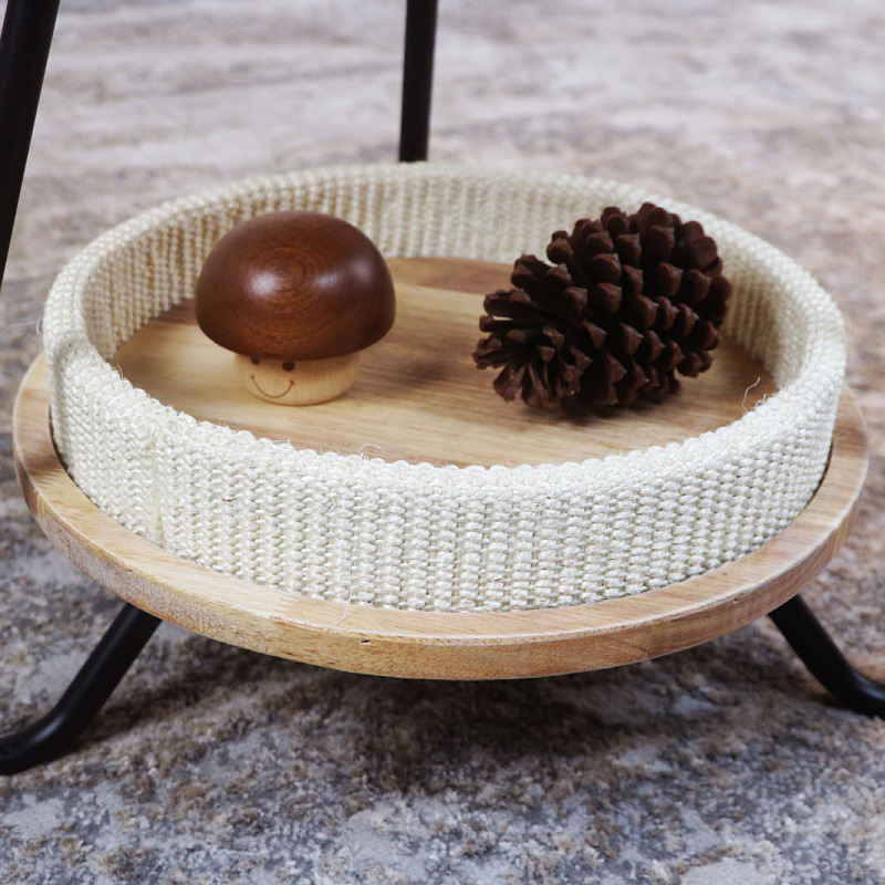 Nórdico simple redondo casero de dos pisos de lujo ligero sala de estar pequeña mesa de té hotel de alojamiento residencial sofá unas pocas mesas redondas