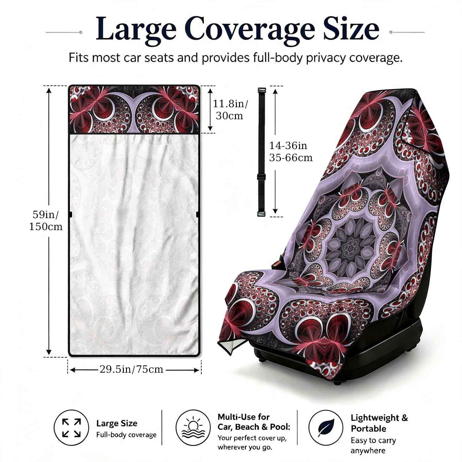 Geometric Bath Towel Car Seat Cover 2-in-1 Microfiber Outdoor Beach Car Dual-Use Universal Seat Cushion