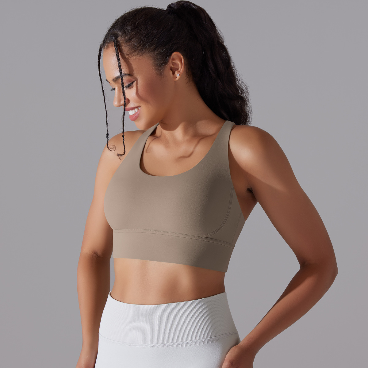 127g Weight Sleeveless Sleeve Length Nylon, Spandex Fabric Type Short Top Length Halter Crisscross Tank Tops Type Fitness, Yoga Occasion U Neck Neckline Solid Color Pattern Sports Style Sports Solid Color Nylon Spandex U Neck Active Tops Halter Crisscross Tank 103