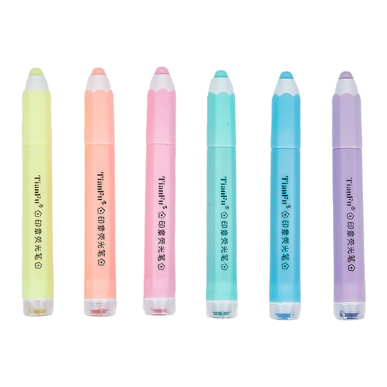 Color TF116-6 resaltador traje de regalo de los niños estudiante diario pluma marcado varilla hexagonal sello resaltador