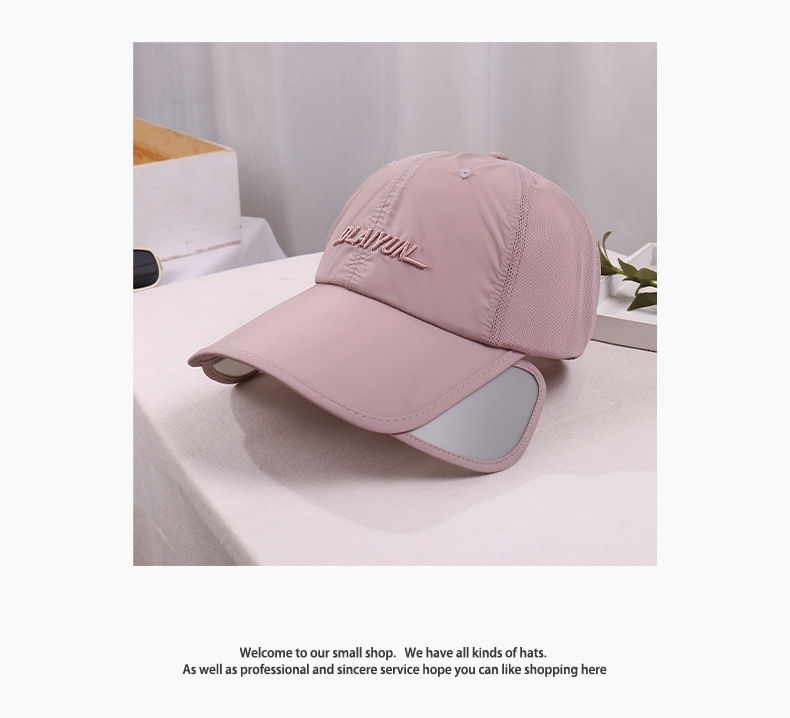 Quick-dry Baseball Cap With Retractable Brim Uv Protection Hat_voghion.com