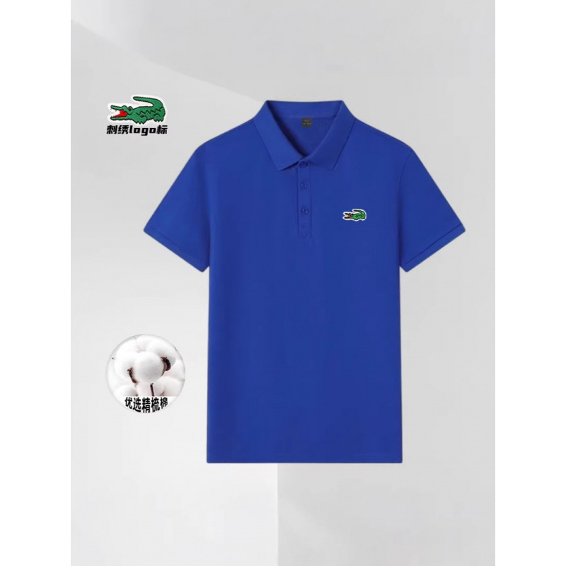 Crocodile's New Combed Cotton Short-Sleeved Polo Shirt for Men, Business Casual, Comfortable, Breathable, Embroidered Lapel T-Shirt Top