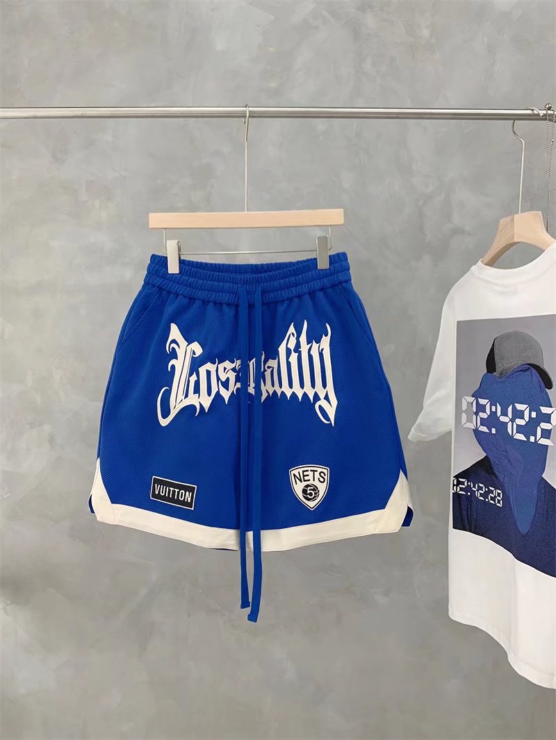Pantalones cortos casuales de moda para hombres, marca de moda ins, color sólido, contraste simple, tendencia, tubo recto suelto, pantalones deportivos de cinco puntos