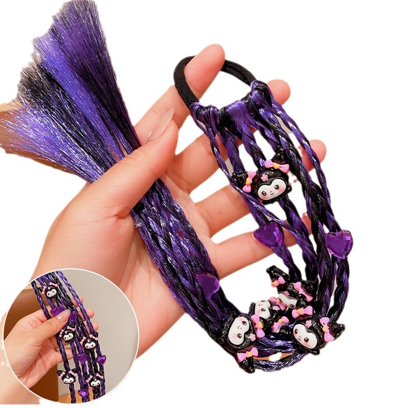 Niña dulce y fresco muñeca trenzada sucia Kullomi niños peluca de dibujos animados trenzada anillo de pelo trenzado artefacto de la correa de goma cuerda de pelo