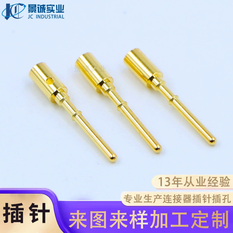 Factory customized M12 waterproof connector 0.78 aviation insert pins, wiring copper terminals conductive pins gold-plated turned part