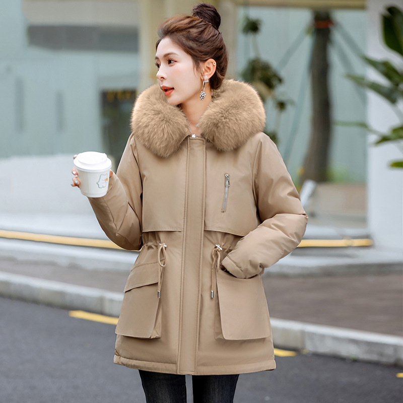 Anti-temporada 2024 nuevo estilo para superar la chaqueta de algodón plumón para mujeres largo estilo coreano chaqueta de algodón suelta chaqueta de invierno