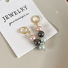 Retro earrings from pearl, gradient, bright catchy style, french style