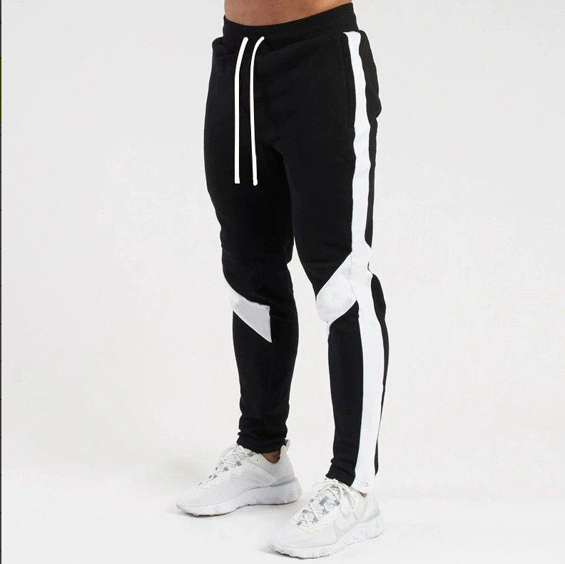 Облегающие спортивные брюки, мужские европейские и американские повседневные брюки для бега и фитнеса, узкие тренировочные брюки с завязками