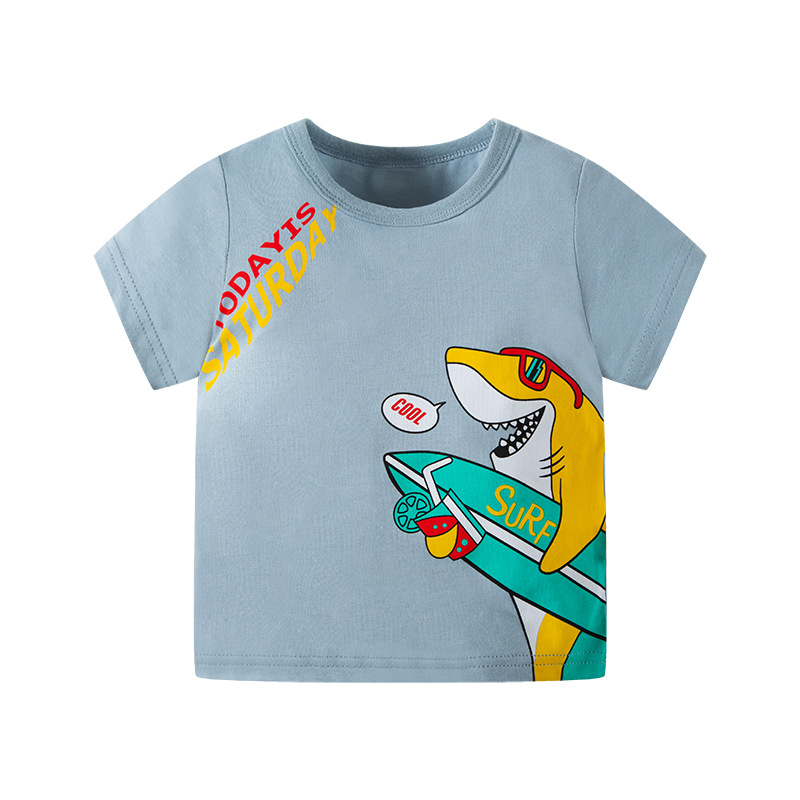 Ropa para niños coreanos al por mayor verano nuevo niño dibujos animados camiseta de manga corta ropa para niños top de bebé fuente transfronteriza
