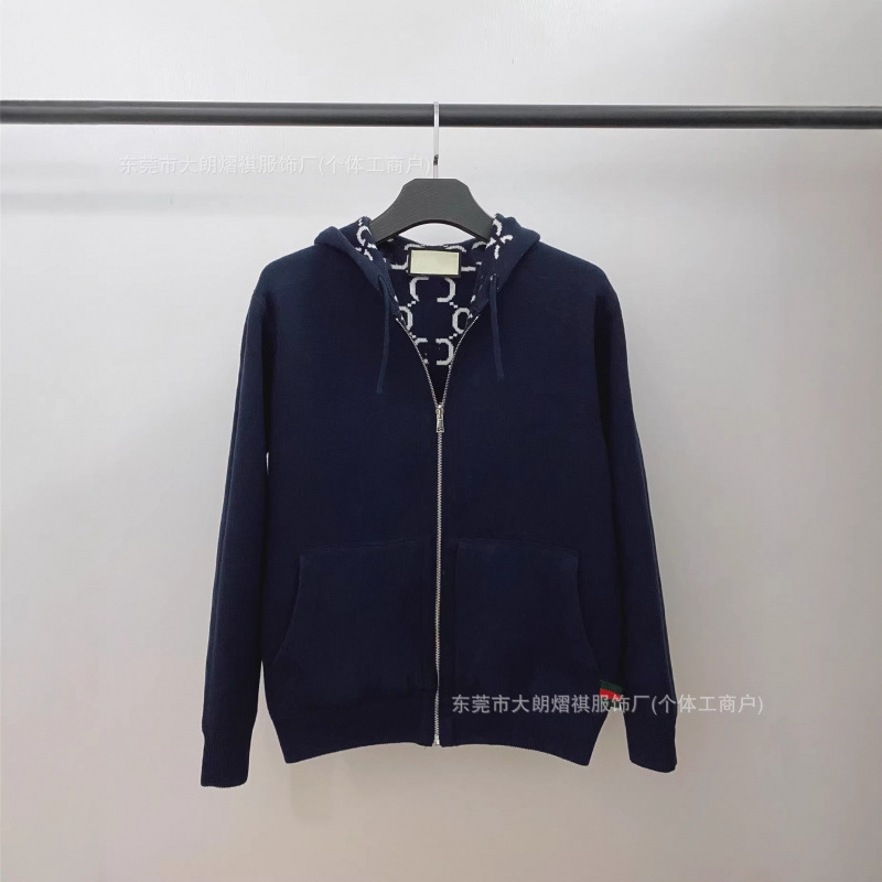 Shenzhen Nanyou Goods ~ High-End Version g Brand 25 Early Autumn New Full-Print Hooded Round-Neck Knit Long-Sleeve Cardigan Shenzhen Nanyou Goods ~ High-End Version g Brand 25 Early Autumn New Full-Print Hooded Round-Neck Knit Long-Sleeve Cardigan