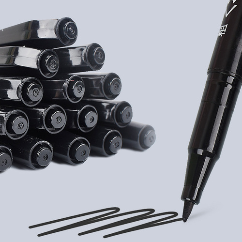 Cross-border small double-ended oil-based marker water-based marker pen large-capacity art painting pen black hook line pen wholesale