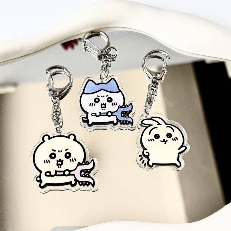 クリエイティブかわいい Jiyikawa キーホルダーペンダント小さなギフトギフトスクールバッグペンダントアクリル漫画アクセサリー|undefined