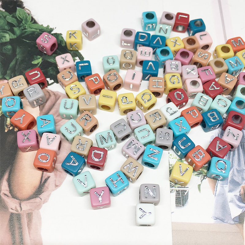 Morandi color letter beads