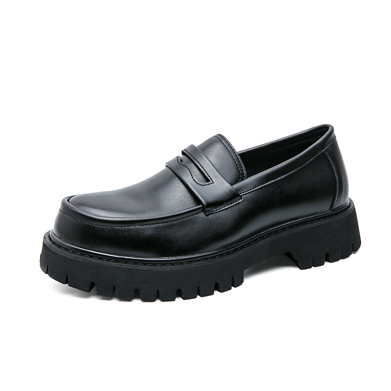 Zapatos de cuero de un pie, zapatos de hombre, zapatos casuales de caballo redondo, zapatos de muffins de peluquería y zapatos de Lefour. image 7