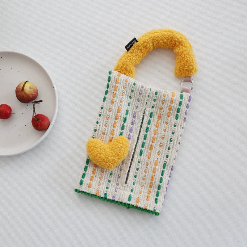 Design love color line paper bag bedroom living room tissue packaging car hanging tissue box factory