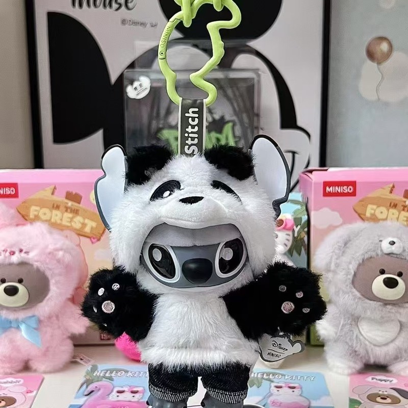 熊猫史迪奇盲盒GenZ街头系列搪胶毛绒玩偶包包挂件史迪仔盲盒卡通|undefined