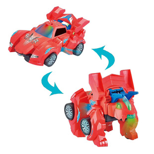 Cross-Border Electric Transforming Dinosaur Toy Chariot Universal Light and Sound Effects Collision Transforming Motorcycle Boy Car Wholesale