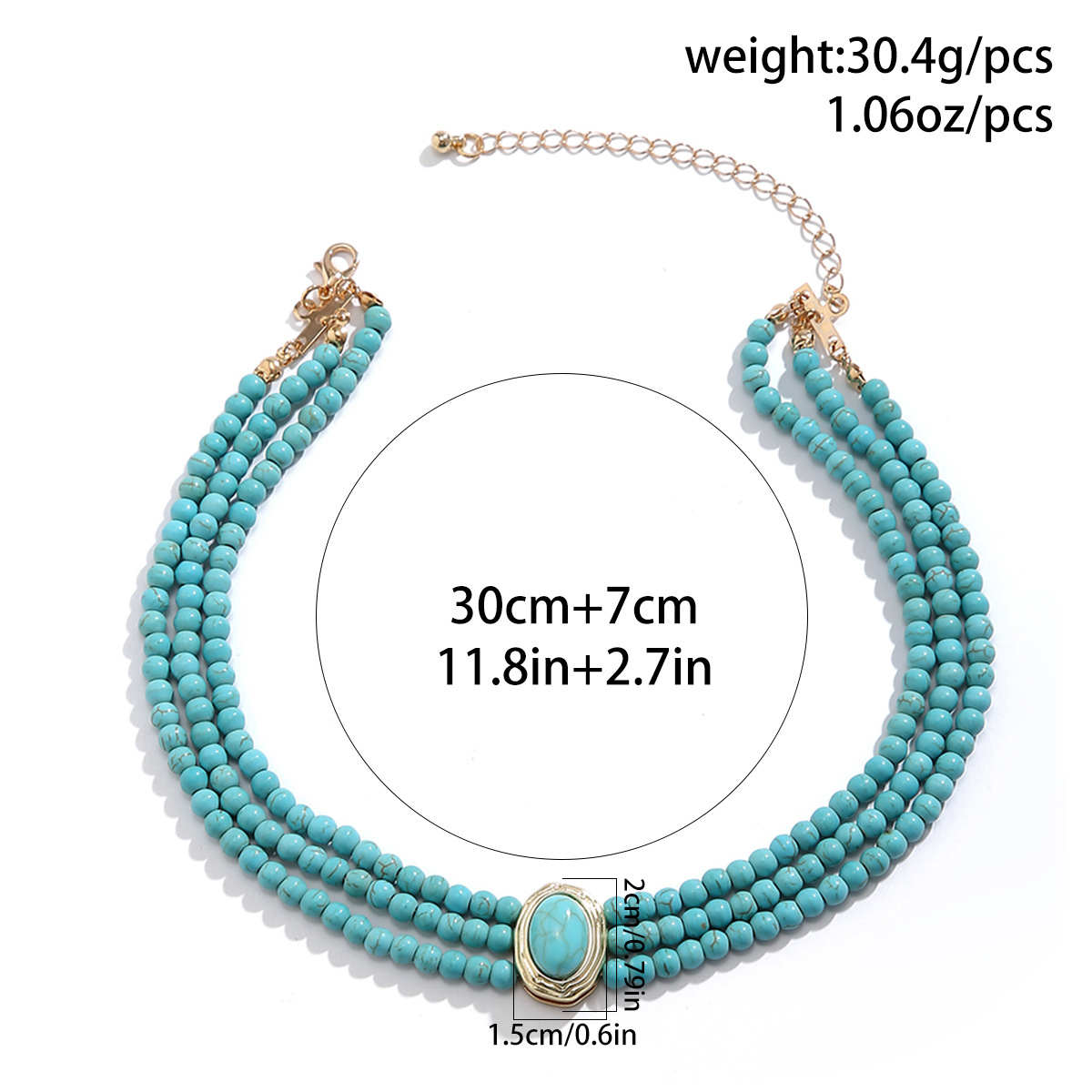 Elegant Imitation Pearl Alloy Turquoise Geometric Rhinestones Women's Jewelry Set display picture 3