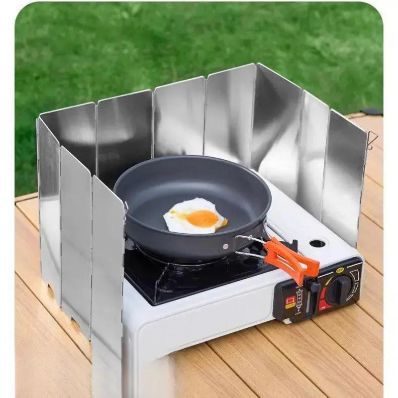 【Available for delivery in Xinjiang】Windproof cover for camping cassette stove, gas stove wind shield, outdoor foldable wind shield, portable and lightweight