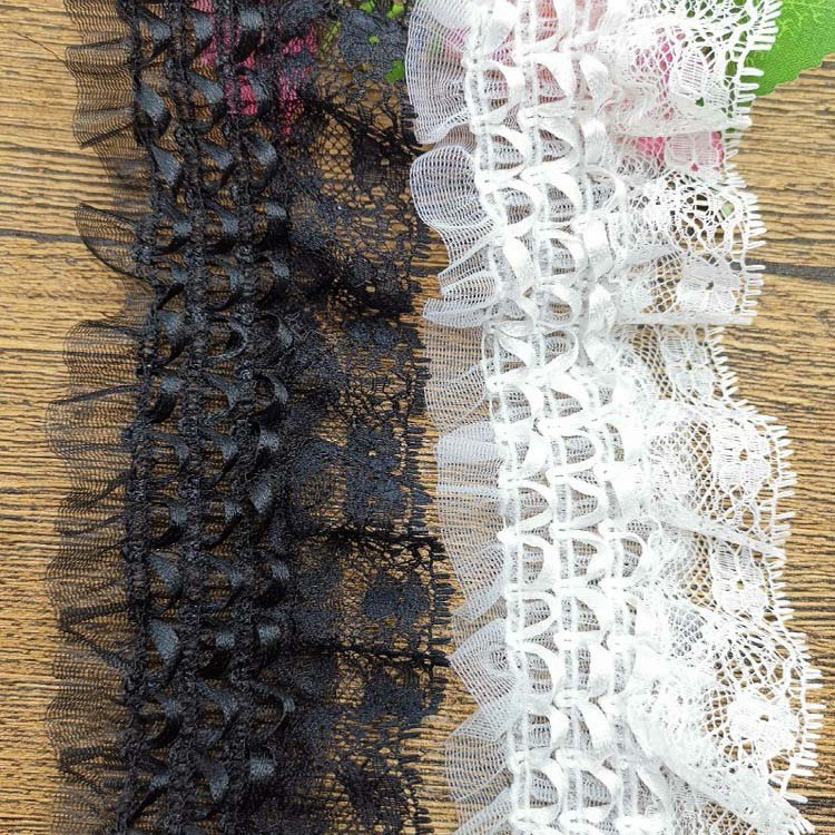 厂家直供新款睫毛蕾丝弹力花边 网布丝带半圆花边 高品质服装辅料