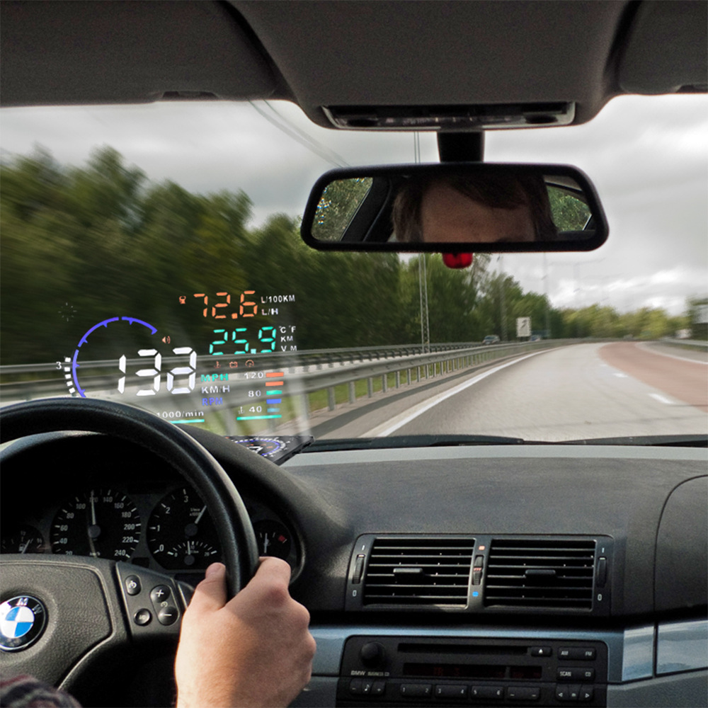 Hud Head-Up Display Obd Universal High-Definition Car Speed Projector Portable Car Display Screen A8