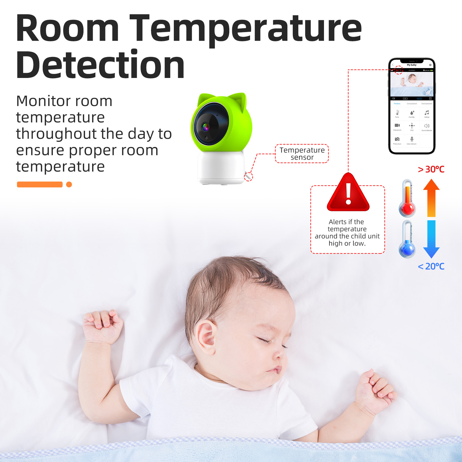 Monitor para Bebés de Fábrica, Cámara de Vigilancia para Bebés, Dispositivo de Cuidado Infantil, Monitoreo por Aplicación, Producto Popular Transfronterizo