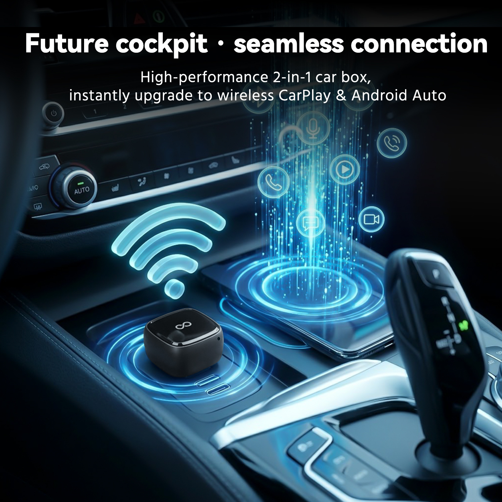 Cross-border bestseller: Wired to Wireless CarPlay Box for Vehicles, Apple Auto 2-in-1 Smart Adapter Converter