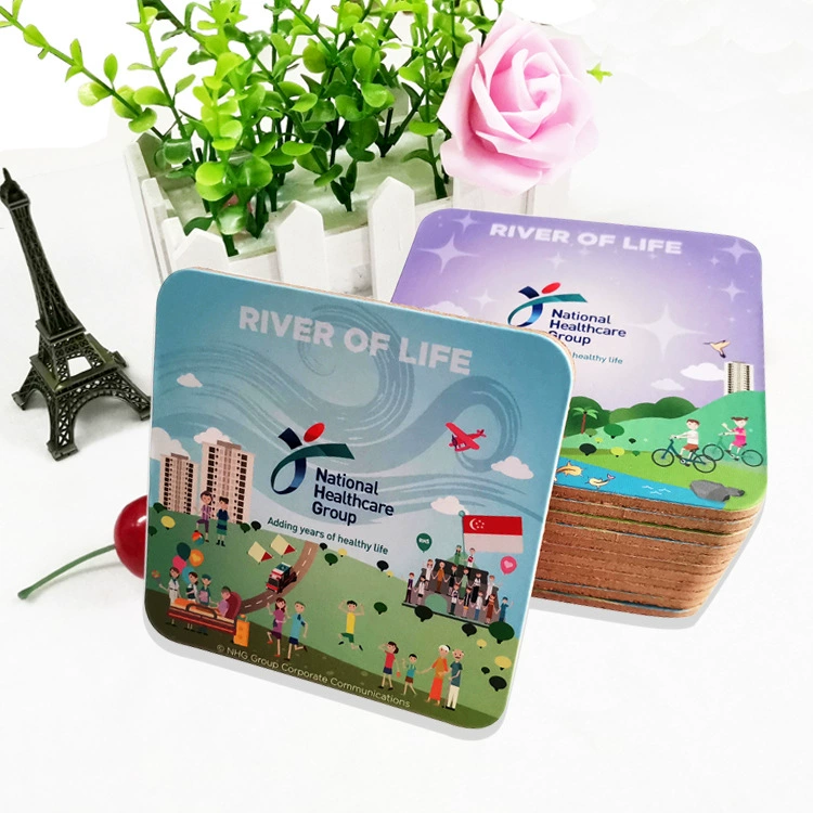 Индивидуальные квадратные круглые подставки MFD MDF Индивидуальные одноразовые рекламные принадлежности подставки для печати логотипа