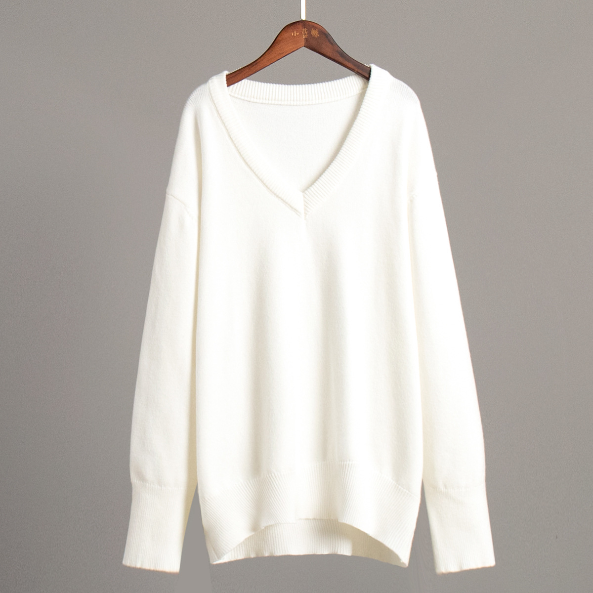 Suéter transfronterizo con cuello en V para mujer 2025 otoño e invierno Suéter de todo fósforo de color sólido europeo y americano Suéter de punto suelto de Amazon image 6