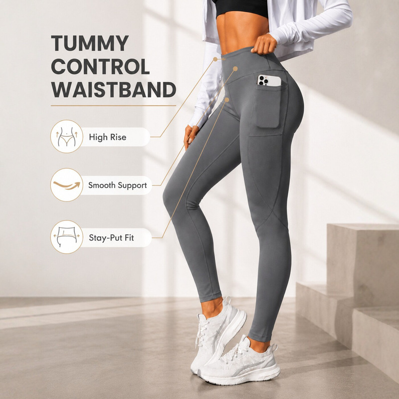 Cross-border Amazon pocket women's yoga leggings, soft, tummy-controlling, high-elastic, slim-fit, high-waisted yoga pants, direct from the manufacturer Cross-border Amazon pocket women's yoga leggings, soft, tummy-controlling, high-elastic, slim-fit, high-waisted yoga pants, direct from the manufacturer