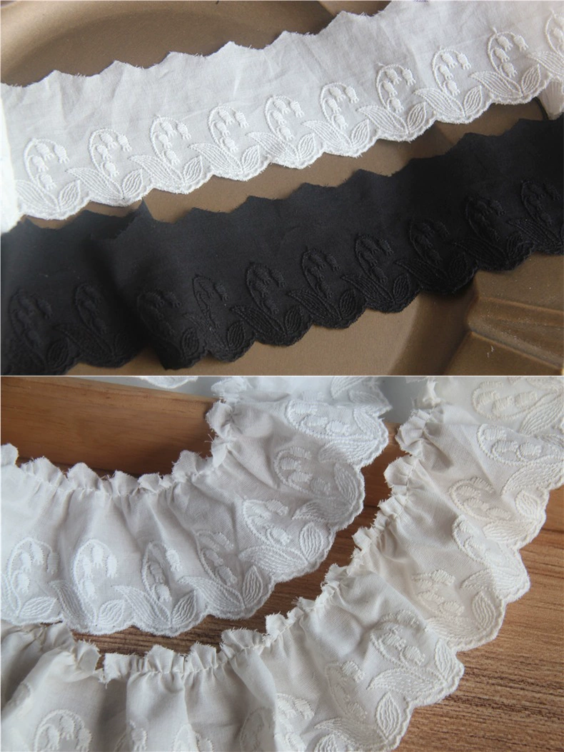 Японская версия handmade ткани из кружева хлопок кружево лилии ивановой вышивка ширина 6 см