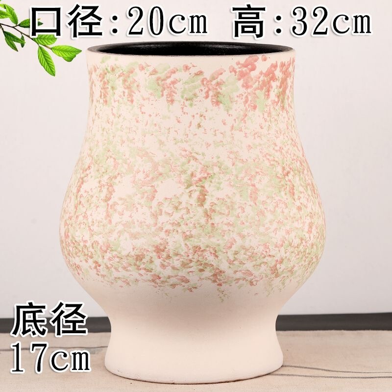 New large-diameter, coarse pottery, old-style triangular cactus planter, suitable for green plants and orchids, a high-end decorative pot for home use, with good ventilation