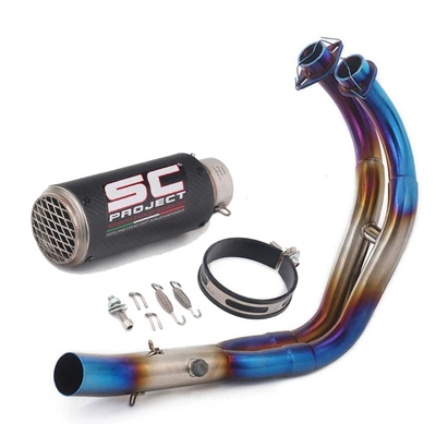 Exhaust Pipe Front Section Stainless Motorcycle exhaust pipe - full-set-l