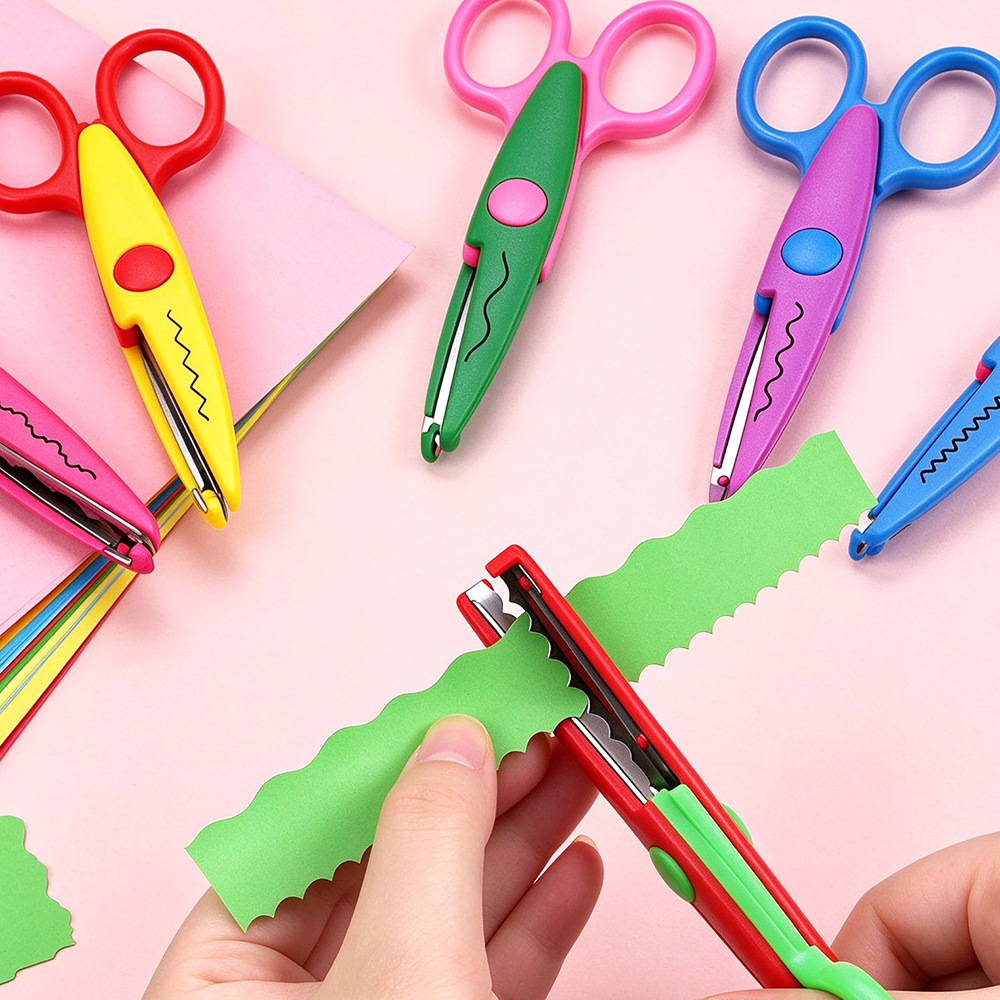 Tijeras de Seguridad con Bordes de Encaje de 5 Pulgadas de Plástico para Niños y DIY image 5