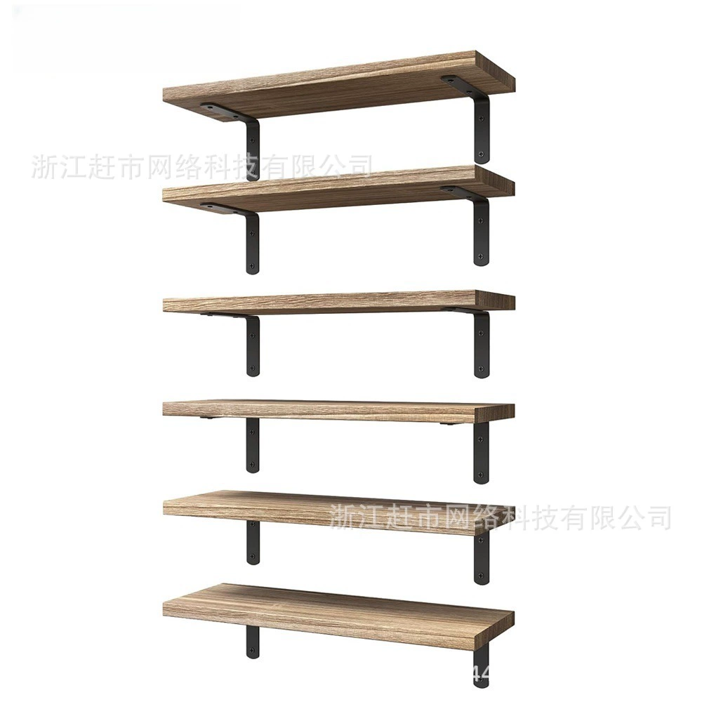 повседневный стиль, многослойная настенная полка для хранения из цельного дерева, железная настенная подвесная стойка, полка для хранения на кухне в ванной комнате