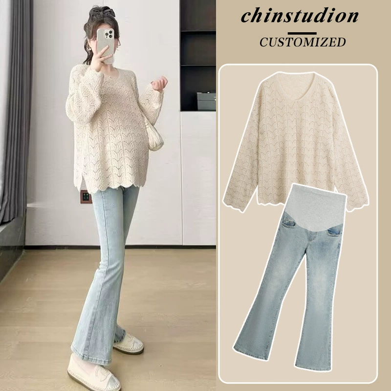 Спотовая одежда для беременных осенний костюм модный топ для беременных