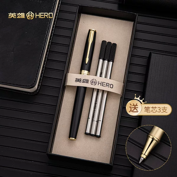 Hero ball pen E609 black knight metal sign pen business group purchase gift lettering ball pen stationery wholesale