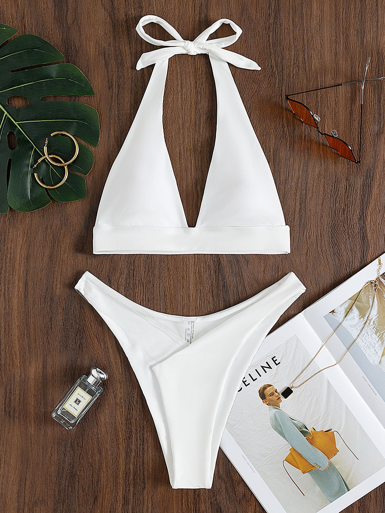 2023新款泳装女时尚欧美比基尼跨境专供分体纯色透明泳衣女bikini-阿里巴巴